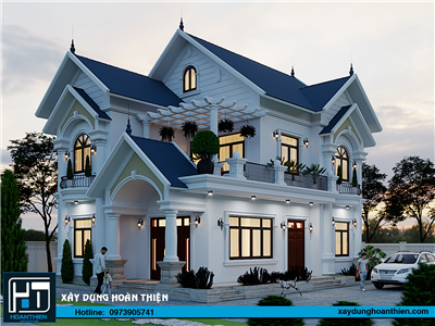 Mẫu biệt thự tân cổ điển 2 tầng, diện tích 10x13m